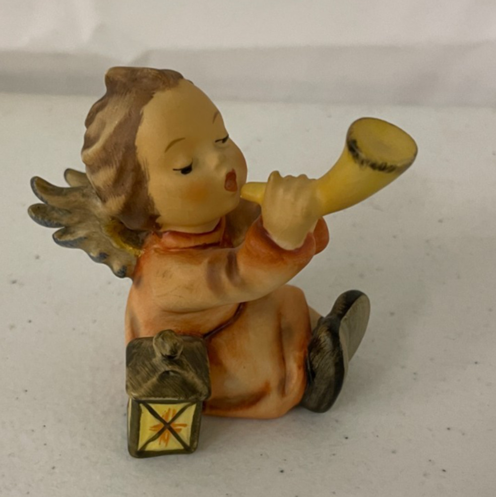 Goebel Hummel Tuneful Angel #359 TMK-4 Hand Painted Angel Horn Collectible VTG